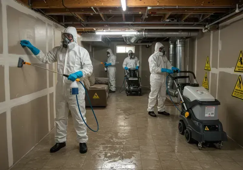 Basement Moisture Removal and Structural Drying process in Merkel, TX